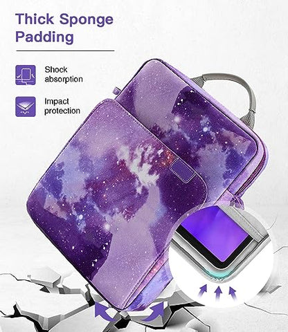 MoKo 9-11 Inch Tablet Sleeve Bag Handle Carrying Case with Shoulder Strap | Fits iPad Pro/Air/A16 11-inch, iPad 10th 10.9, iPad 9/8/7th 10.2, iPadAir 5/4th 10.9 and Tab S8/S9 11-inch, Purple Starry - color: Purple Starry Sky, size: 9-11 inch