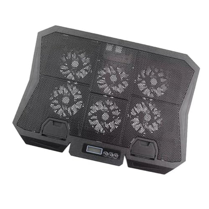 SOLUSTRE Laptop Cooling Pad with 6 Quiet Fans, 15.6-inch Adjustable Speed Laptop Cooler Stand with Blue Led, Portable Cooling Holder for Gaming and Office Use