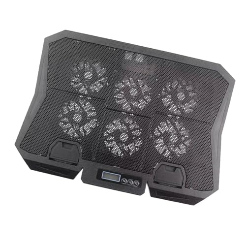 SOLUSTRE Laptop Cooling Pad with 6 Quiet Fans, 15.6-inch Adjustable Speed Laptop Cooler Stand with Blue Led, Portable Cooling Holder for Gaming and Office Use