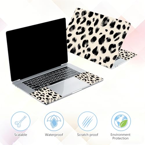 Laptop Skin Sticker Decal 15-15.6 Inch with Cute Mouse Pad, Universal Reusable Vinyl Sticker for 12.1 13 13.3 14 15.4 Inch Netbook and Notebook PC, Brushstroke Leopard Print - color: Brushstroke Leopard Print