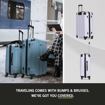 Kenneth Cole REACTION Out of Bounds Lightweight Hardshell 4-Wheel Spinner Luggage, Lavender, 28-Inch Carry On - color: Lavender, size: 28-Inch Checked