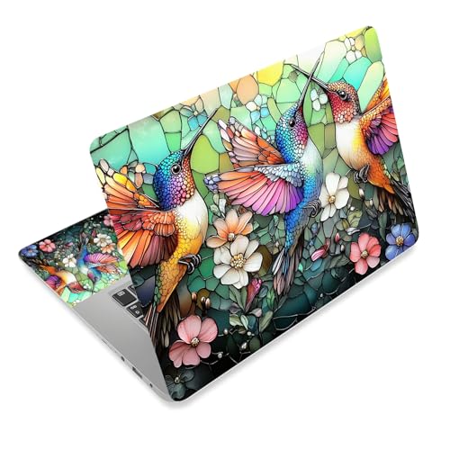 Aesthetic Laptop Skin Cover,12-15.6 Inch Universal Vinyl Sticker Decal,Waterproof Scratch-Resistant Notebook Wrap,Removable Residue-Free Protector,Hummingbird Floral Mosaic - color: Hummingbird Floral Mosaic