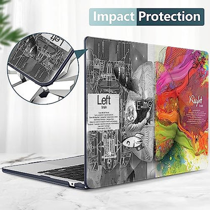TWOLSKOO for MacBook Air 13 inch Case M5 2026 M4 2025 M3 M2 2024-2022 A3449 A3240 A3113 A2681, Plastic Hard Shell & Keyboard Cover & Screen Film for MacBook Air 13.6 inch Case, Creative Brain - color: Creative Brain