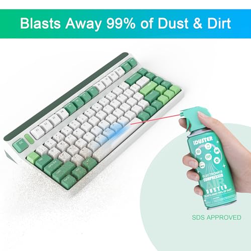 iDuster Compressed Canned Air Duster for Computer - Disposable Electronic Keyboard Cleaner for Cleaning Duster, 3PCS(3.5oz)