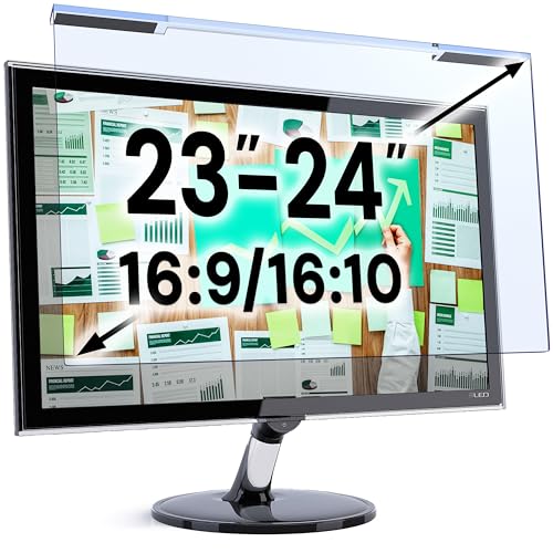 Blue Light Screen Protector for 23, 23.6, 23.8, 24 Inch Computer Monitor and Laptop – Anti-UV Blue Light Blocking Film for Desktop PC, Eye Protection Filter, 21.2" x 13.4", 1 Pack - color: Blue Screen for Monitor, size: [1 Pack] Acrylic 23"-24'' DIAGONAL