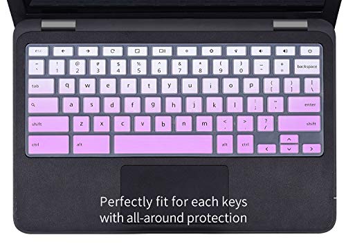 Dell Keyboard Cover for Chromebook 11.6" 3100 3110 3120 3180 3181 3189 5190 & Chromebook 13.3 3380 - Ombre Purple - color: Gradual Pink