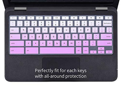 Dell Keyboard Cover for Chromebook 11.6" 3100 3110 3120 3180 3181 3189 5190 & Chromebook 13.3 3380 - Ombre Purple - color: Gradual Pink