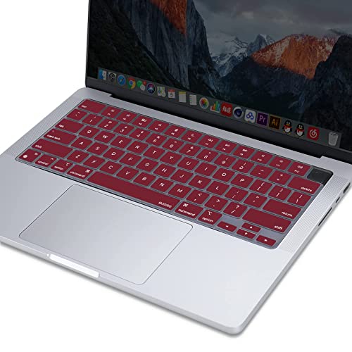 MOSISO Keyboard Cover Skin Compatible with MacBook Air 15 inch M3 M2 | A3114 A2941/Air 13.6 A3113 A2681/Pro 14/16 M4 M3 M2 M1, Marsala Red - color: Marsala Red