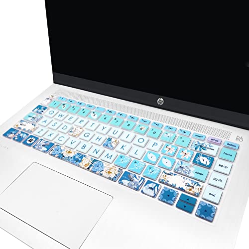 Keyboard Cover for HP 14" Laptop 2020 2019 2018,HP Pavilion x360 14M-BA 14M-CD 14M-DH 14-BA 14-BF 14-cm 14-CF 14-DF 14-DK 14-DS 14-DQ Series 14 Inch Protective Skin,Peony - color: Peony