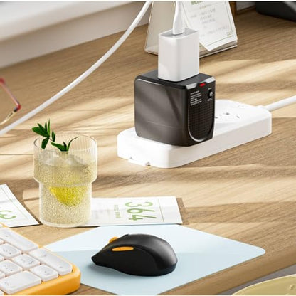International Travel Adapter Voltage Converter Steps Down 220V to 110V for Cell Phones, Laptops, and Curling Irons, US to UK, Europe, Australia, and More Than 200 Countries(Black)