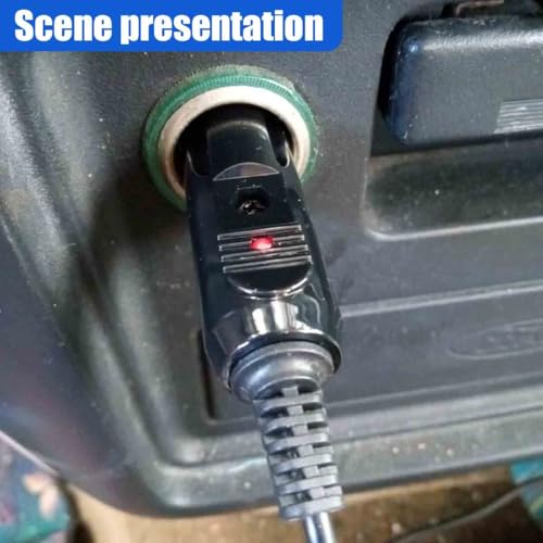 12V Car Charger with 5V DC Power Cable, DC 5.5mm x 2.1mm Cigarette Lighter Plug with 11 Connectors, Portable Auto Power Supply Cord Adapter for DVD Player, Camera, Bluetooth Speakers (Black)