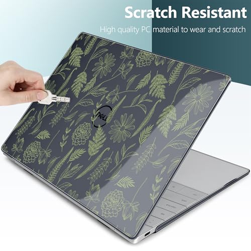 Batianda Sage Botanical Case for Dell XPS 13 Laptop 2024 2025 | Fits Model 9340/9345/9350 13.4" Display, Lightweight Slim Hard Shell Protection for Students and Nature Lovers - color: Plant branches