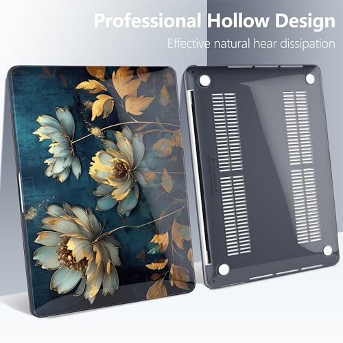 Batianda LumiArt Case for MacBook Pro 13 inch 2020 2022, Blooming Flowers | Fits Model A2338 M2 M1 A2251 A2289,1.2mm Slim Lightweight Hard Shell Cover, Scratch Resistant,4-in-1 Accessories Bundle - color: Blooming flowers