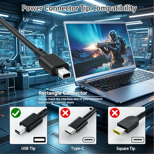 240W 20V 12A Rectangle Tip Charger Compatible with ASUS Rog Zephyrus G14 G16 GU605 GU605CW GU605M TUF Gaming A18 2025 FA808UP GamingA15 A16 F16 FA608 FA608UP Laptop Power Adapter