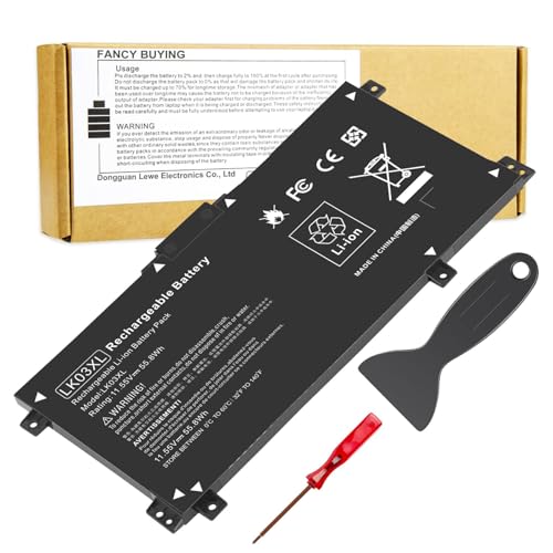 LK03XL 916814-855 Battery for hp Envy x360 Convertible 17m-ae0xx 17-bw 17m-ae111dx 15m-bp1xx 15m-cn0xxx 15-cn0xxx 15m-cp0xxx 15m-cn0012dx 15m-cn0011dx 15m-bq021dx 15m-bp112dx 916368-421 l09281-855 - size: 7.87*3.93*0.27inch