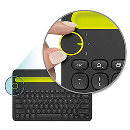 Logitech K480 Wireless Multi-Device Keyboard for Windows, macOS, iPadOS, Android or Chrome OS, Bluetooth, Compact, Compatible with PC, Mac, Laptop, Smartphone, Tablet - Black