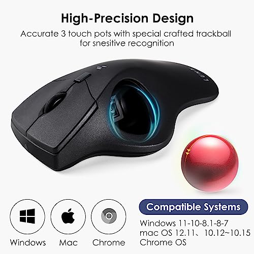 SANWA TB39 Wired Trackball + Bluetooth Numeric Keypad Set, Programmable Silent Buttons Roller Ball Mice, Rechargeable Wireless Ten Key Number Pad Portable, Compatible with Mac, Laptop, Windows, Black