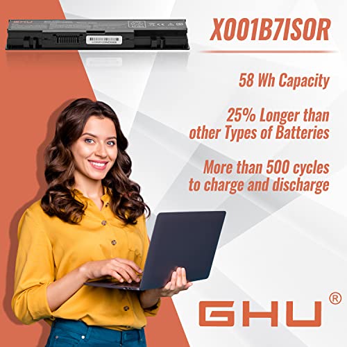 GHU WU946 Laptop Battery 58Wh Replacement for Dell Studio 1535 1536 1537 1555 1557 1558 PP33L PP39L, Compatible with WU965 WU960 KM958 312-0701 - style: 58 Wh (1535 1555)