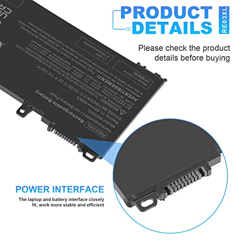 Fancy Buying RE03XL L32656-005 Laptop Battery for HP ProBook 430 440 445 450 455R G6 G7 Series ZHAN 66 Pro 13 14 15 G2 G3 Series L32407-AC1 L32407-2B1 L32407-541 HSTNN-OB1C HSTNN-UB7R HSTNN-DB9A - size: 7.24*3.66*0.24inch