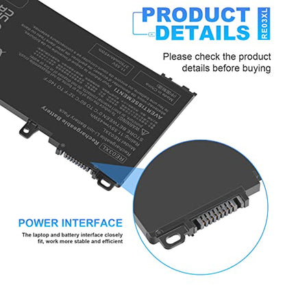 Fancy Buying RE03XL L32656-005 Laptop Battery for HP ProBook 430 440 445 450 455R G6 G7 Series ZHAN 66 Pro 13 14 15 G2 G3 Series L32407-AC1 L32407-2B1 L32407-541 HSTNN-OB1C HSTNN-UB7R HSTNN-DB9A - size: 7.24*3.66*0.24inch