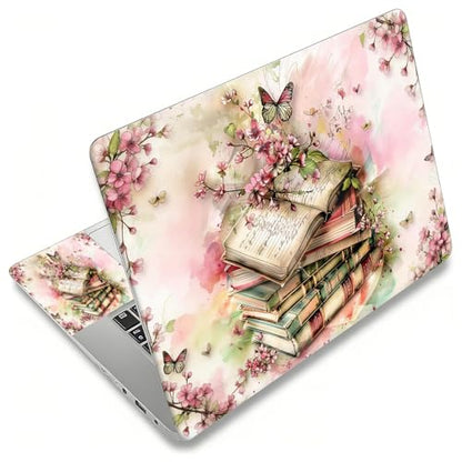 Laptop Skin Sticker Decal, Universal Reusable Vinyl Laptop Cover for 12" 13" 13.3" 14" 15" 15.4" 15.6" Notebook PC, Waterproof Scratch-Resistant with 2 Wrist Pads, Easy to Apply & Remove,Art Books - color: Art Books