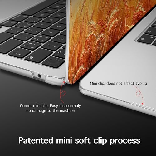 for 2026 MacBook Air 13-inch Laptop Case M5 2026 M4 2025 M3 2024 M2 2022 Release Model A3449 A3240 A3113 A2681, Hard Shell Cover for MacBook Air 13.6 inch, Wheat Field - color: Wheat Field
