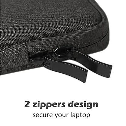 ProElife Sleeve Case for MacBook Neo & Air 13.6 Inch M5 M4, Water-Resistant | Black, Precision Fit, Soft Inner Lining Padded, Anti-Scratch, Double Zippers, Travel Carry Laptop Bag for Home Office - color: Black