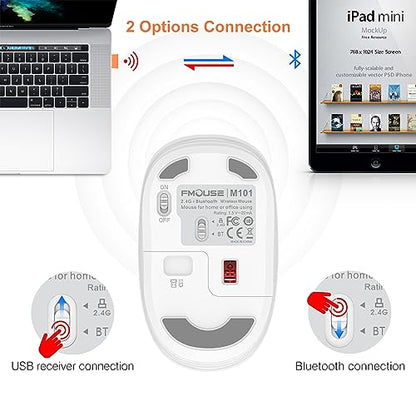 FMOUSE Cute Bluetooth Mouse, 2.4 GHz Wireless Mice with USB Receiver for Laptop, iPad, Mac, Silent Cartoon Mouse Suitable for Female and Students (Girl) - color: Girl