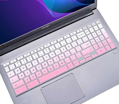 Keyboard Cover for 15.6" Acer Chromebook 315 CB315-3HT/Acer Chromebook 715 CB715/17.3" Acer 317 Chromebook Laptop with Numeric Keypad, Acer Chromebook 15 CB315-3HT-C296/C6XF/C16B Skin-Gradual Pink - color: Gradual Pink