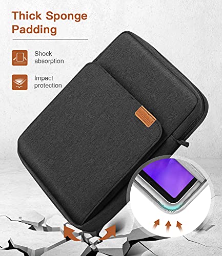 MoKo 9-11 Inch Tablet Sleeve Bag Handle Carrying Case with Shoulder Strap | Fits iPad Pro/Air/A16 11-inch, iPad 10th 10.9, iPad 9/8/7th 10.2, iPadAir 5/4th 10.9 and Tab S8/S9 11-inch, Black & Gray - color: Black & Gray, size: 9-11 inch