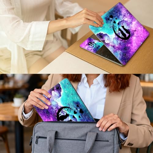 Universal Laptop Skin for 13-16 Inch Laptops,Vinyl Protective Sticker Decal,Easy DIY Trim-to-Fit for HP/Dell/MacBook,Bubble-Free & Removable,Galaxy Cute Cat - color: Galaxy Cute Cat