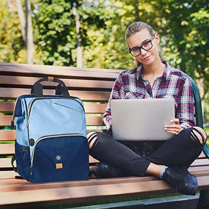 Hap Tim Laptop Backpack 15.6/14/13.3 Inch Laptop Bag Travel Backpack for Women/Men Waterproof Computer Bag Large Capacity Bookbag for College/Travel/Business (7651EU), Blue - color: Blue