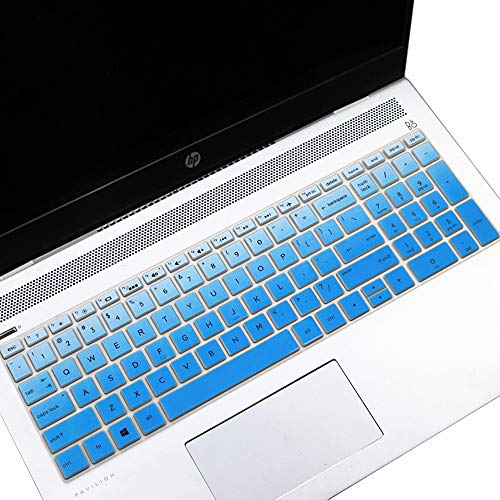 Keyboard Cover for HP Laptop 15-db 15-dw 15-dy 15-da 15-bs/bw 15-ef 15t 15z 14"x 4.6" 15-db0011dx 15-dy1043dx/dy1051wm 15-dw0037wm/dw1083wm 15-ef1001ds ef1023dx, HP 17-by/bs/ca 11" Keyboard Skin, Blue - color: Ombre Blue