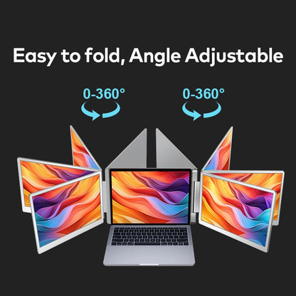 15.6" Laptop Screen Extender for Triple Display - FHD 1080P Portable Monitor For Laptop - Compatible with MacOS/Windows/Android - USB C Detachable Plug & Play Extended Screen for 12-17" Laptops