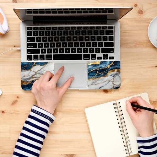 Universal Laptop Skin, DIY Cut-to-Fit Vinyl Cover Compatible with HP, Dell, Lenovo, Mac (13.3" to 15.6"), Anti-Scratch, No Residue & Bubble-Free Protective Decal Sticker, Blue Gold Marble - color: Blue Gold Marble