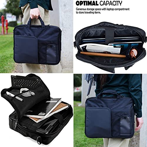 Sleek and Durable Laptop Carry Case -Versatile Office and Travel Messenger Bag with Secure Pockets,Up to 12-inch Laptop Space - color: Blue, size: 15.6 inch