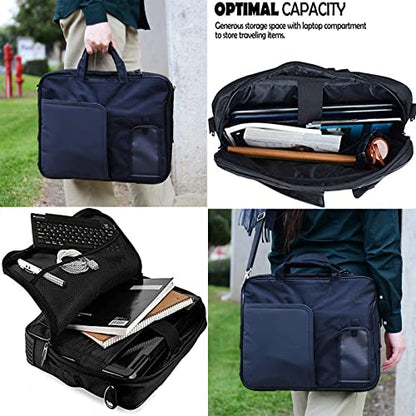 Sleek and Durable Laptop Carry Case -Versatile Office and Travel Messenger Bag with Secure Pockets,Up to 12-inch Laptop Space - color: Blue, size: 12 inch