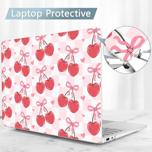 Mektron Printed Case for 2025 Microsoft Surface Laptop Windows 11 Copilot+ PC Surface Laptop 13 inch Touchscreen Display Cover Fits Model 2095, Cherries Bows C353 - color: Cherries Bows C353