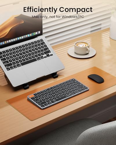 ProtoArc K90-A Backlit Bluetooth Keyboard for Mac/iPad, Space Gray | Compact Wireless Mac Keyboard, 78-Key, No Numpad, 3-Level White Led Backlight, Multi-Device, Low-Profile, Rechargeable - color: Space Gray