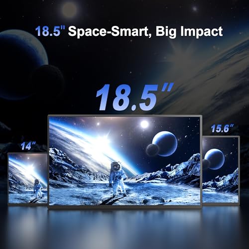 Portable Monitor 18.5'' 1080P 100Hz 100% sRGB, Aluminum Alloy Shell, IPS Travel Monitor with USB-C HDMI Large Portable Screen for Laptop MacBook PC PS4/5 Gaming Monitor with Kickstand - size: 18.5"