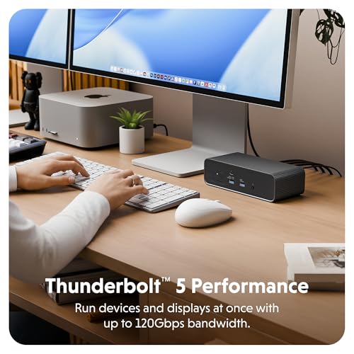 HyperDrive Next Thunderbolt 5 Dock with SSD Enclosure — 120Gbps Computer Docking Station with Triple 4K Display, Thunderbolt Share, M.2 PCIe Gen4 Slot, AI Module Support, USB-A, 2.5G Ethernet