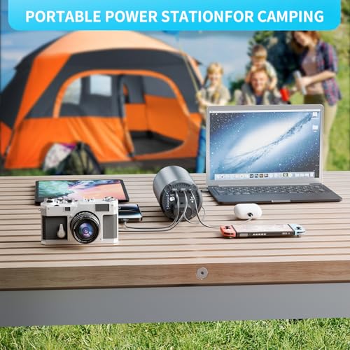 Portable Charger Laptop Power Bank With AC 100W Outlet,65W PD External Battery Pack Charger,Universal 98Wh/27000mAh lightweight Charger Power Station for Outdoor,travel,Camping,Home Office Emergency