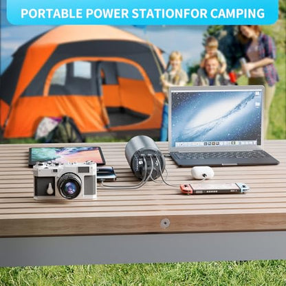 Portable Charger Laptop Power Bank With AC 100W Outlet,65W PD External Battery Pack Charger,Universal 98Wh/27000mAh lightweight Charger Power Station for Outdoor,travel,Camping,Home Office Emergency