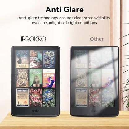 IPROKKO 2 Pack Anti Blue Light Screen Protector for 7-inch Kindle Paperwhite 12th Gen 2024 & Kindle Colorsoft 1st Generation (Signature/Kids Edition). Matte Anti-Glare High Clarity Protective Paper-like Film, Compatible With Kobo Aura 2, Boox Go 7 - color