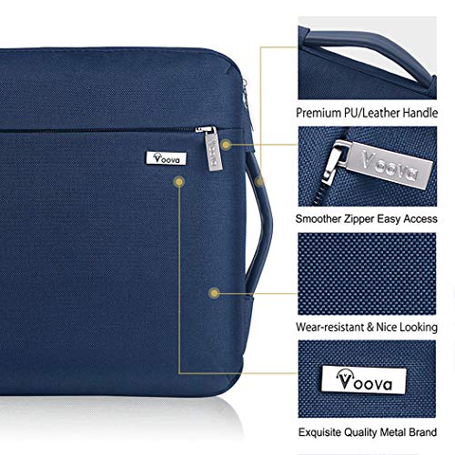Voova Laptop Sleeve Case 14 15 Inch with Handle, 360° Protective Waterproof Slim Computer Bag Cover Compatible with MacBook Air 15 M2/M3/M4 2024-2025, MacBook Pro 14/15, Hp Chromebook 14, Blue - color: Blue, size: 14-15 Inch