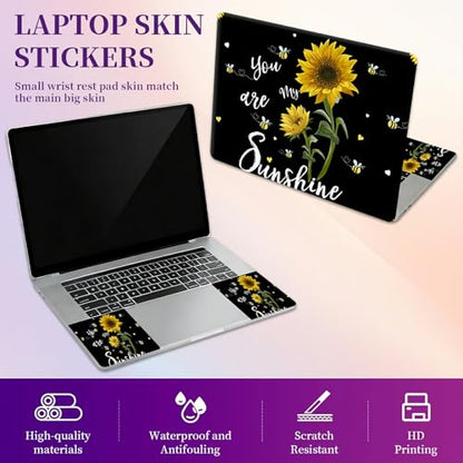 Laptop Skin Sticker Laptop Cover for 12" 13" 13.3" 14" Laptop Stickers,Reusable Skin Sticker Cover Personalized Art Waterproof & Scratch-Resistant Protector Case,Sunflower - color: Sunflower