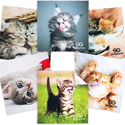 Microfiber Cleaning Cloth for Glasses - Eyeglass Cleaning Cloth - Lens Cleaning Cloth - Microfiber Glasses Cleaning Cloth for Phone, Screens, Camera Lens Cleaner - 6 pcs - color: 6 Pcs Kitten