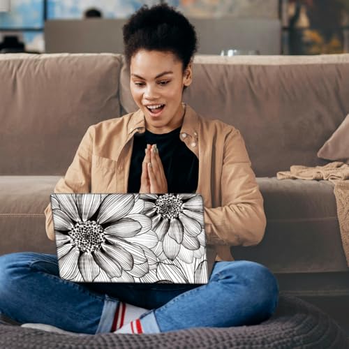 SUPERDANT 3 Sheet Linear Floral Laptop Decal 14.96x10.63inch Trimmable PVC Laptop Skin Sticker Reusable for 12 13 14 15 15.6 inch Notebook Colorful - style: Linear Floral