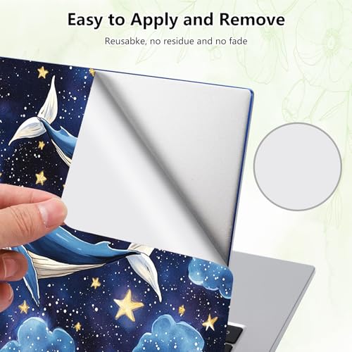 Laptop Skin Sticker Decal, Universal Reusable Vinyl Laptop Cover for 12" 13" 13.3" 14" 15" 15.4" 15.6" Notebook PC, Waterproof Scratch-Resistant with 2 Wrist Pads, Easy to Apply & Remove,Dolphin - color: Dolphin