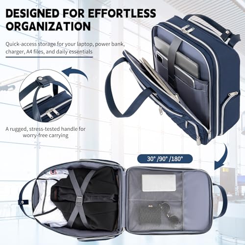 Underseat Carry On Luggage with Wheels, 17 inch Lightweight Overnight Soft Sided Personal Luggage Bag Carry-On Suitcase for Short Trip Travel Business, Blue - color: Blue